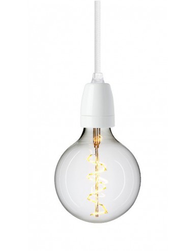 Světlo Classic s bílou porcelánovou objímkou, kabel Asphalt | NUD COLLECTION-3