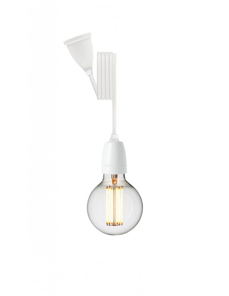 Světlo Classic s bílou porcelánovou objímkou, kabel Asphalt | NUD COLLECTION-5