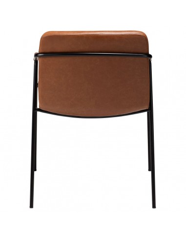 Jídelní židle s područkami, čalouněná koženkou v barvě vintage brown-4