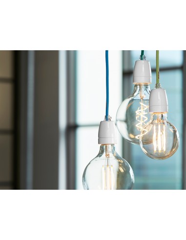 Světlo Classic s bílou porcelánovou objímkou, kabel Asphalt | NUD COLLECTION-6