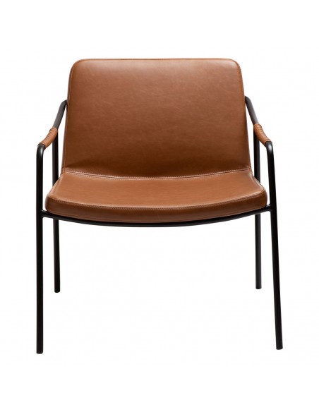 Křeslo s područkami, čalouněné koženkou v barvě vintage brown-2