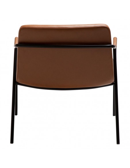 Křeslo s područkami, čalouněné koženkou v barvě vintage brown-4