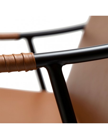 Křeslo s područkami, čalouněné koženkou v barvě vintage brown-8