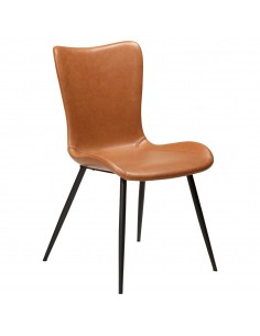 Dining chair upholstered in vintage brown leather - 1