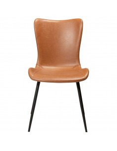 Dining chair upholstered in vintage brown leather - 1 2