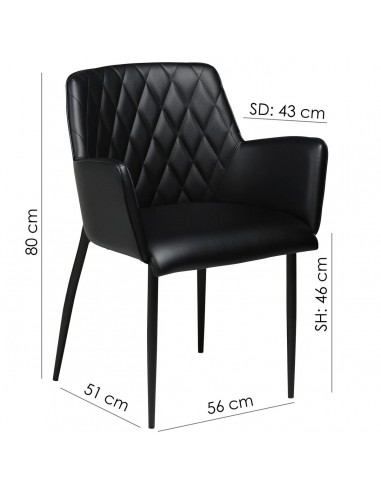 Jídelní židle / křeslo s prošíváním čalouněné koženkou v barvě vintage brown-5