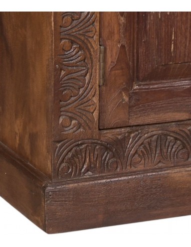 Chest of teak wood, 4 doors dark brown - 8