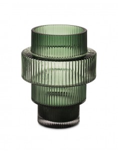 Skleněný svícen Steps - zelený | POLS POTTEN-1