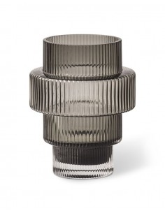 Glass Candlestick Steps - Gray | POLS POTTEN - 1