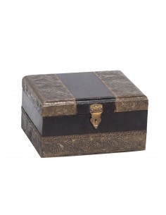 Wooden box decorated with a forged sheet L - 1