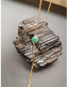 Gold chain bracelet with vert agate | PIOU PIOU - 1 2