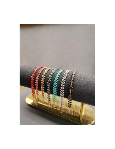 Náramek zlatý s šedými lístky | PIOU PIOU-2