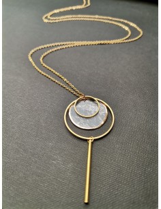Round Pearl Trim Chain Necklace | PIOU PIOU - 1