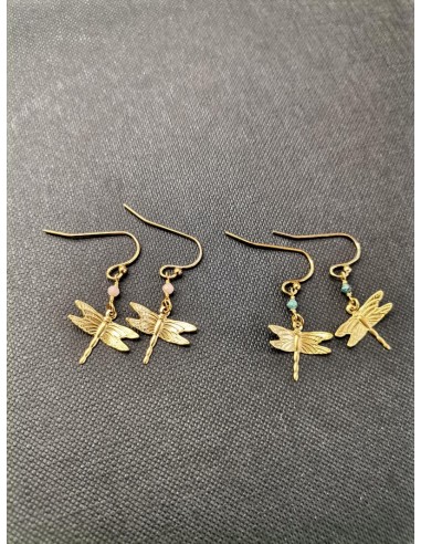 Náušnice tvaru vážky s modrým korálkem | PIOU PIOU-2