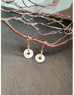 Náušnice s kulatým prvkem z perleti | PIOU PIOU-1 2