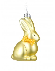 Hanging, glass ornament - Easter bunny, yellow | GOODWILL - 1