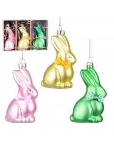 Hanging, glass ornament - Easter bunny, yellow | GOODWILL - 1 2