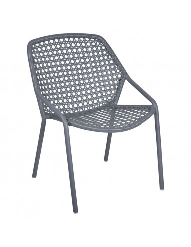 Zahradní hliníkové křeslo Croisette s výpletem | FERMOB storm grey