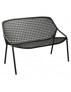 Croisette metal bench with braided material | FERMOB - 5