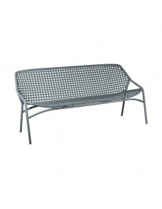Metal bench Croisette XL with weave | FERMOB - 1