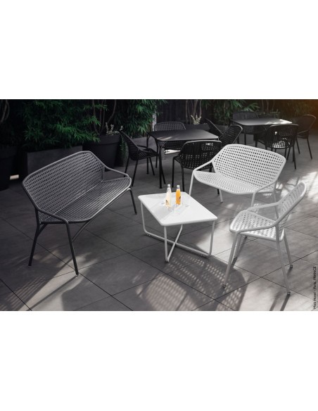 Zahradní lavička Croisette XL s výpletem, hliník | FERMOB f