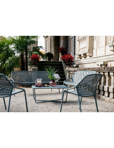 Zahradní lavička Croisette XL s výpletem, hliník | FERMOB e