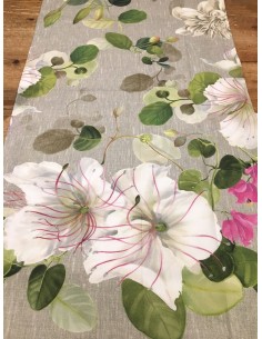 Cotton runner with Biscondola print, 45x170 | TESSITURA TOSCANA TELERIE - 1 2