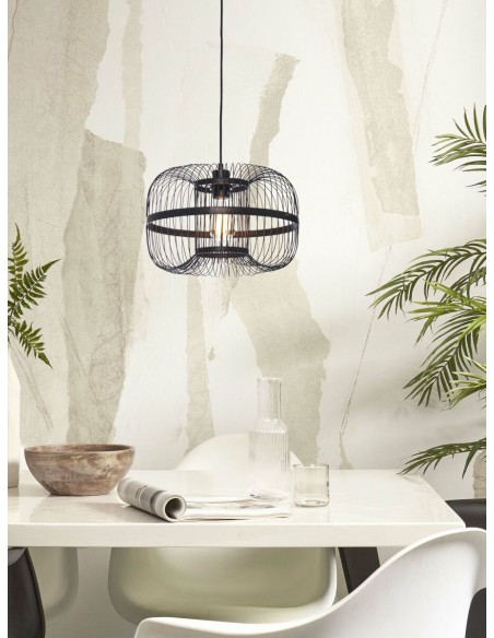 Hanging bamboo chandelier Hokkaido S, black | GOOD&MOJO - 3