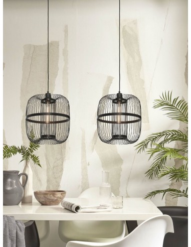 Závěsný bambusový lustr Hokkaido L, černý | GOOD&MOJO-3