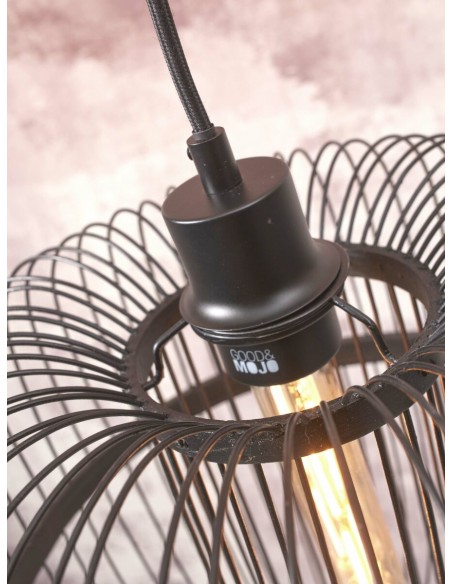 Závěsný bambusový lustr Hokkaido L, černý | GOOD&MOJO-9