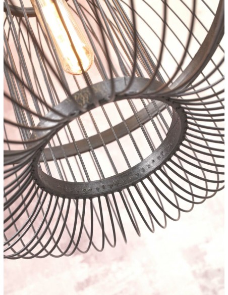 Závěsný bambusový lustr Hokkaido L, černý | GOOD&MOJO-10