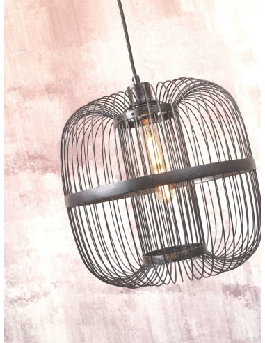 Závěsný bambusový lustr Hokkaido L, černý | GOOD&MOJO-12