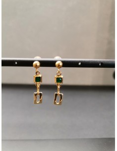 Náušnice se zeleným detailem | PIOU PIOU-1 2