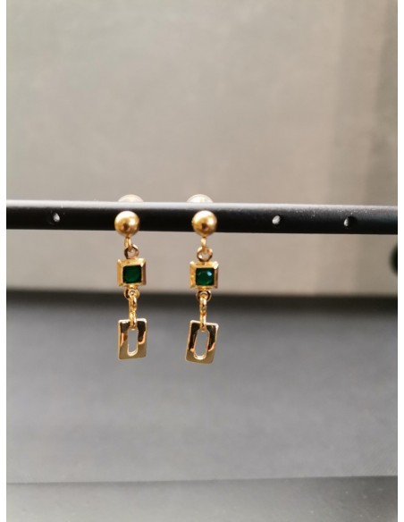 Náušnice se zeleným detailem | PIOU PIOU-2