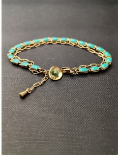 Řetízkový náramek s tyrkysovým smaltem | PIOU PIOU-1 2