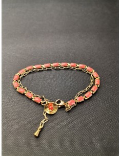 Řetízkový náramek s oranžovým smaltem | PIOU PIOU-1