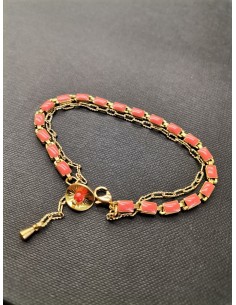 Řetízkový náramek s oranžovým smaltem | PIOU PIOU-1 2