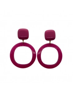 Náušnice kruhy sytě růžové| FRANCINE BRAMLI-1