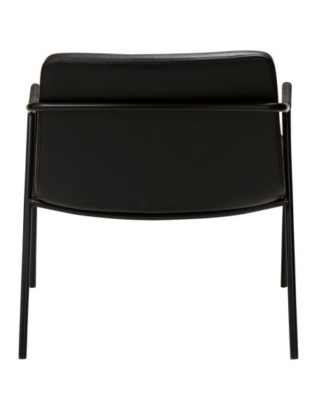 Křeslo s područkami, čalouněné koženkou v barvě vintage černé| DAN FORM-4