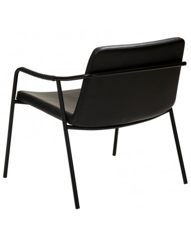 Křeslo s područkami, čalouněné koženkou v barvě vintage černé| DAN FORM-5