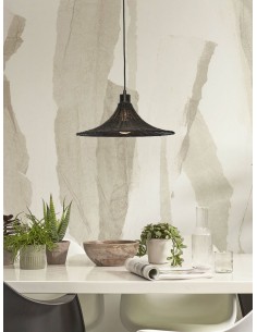 Hanging bamboo chandelier Borabora S - diameter 40cm, black | GOOD&MOJO - 1 2