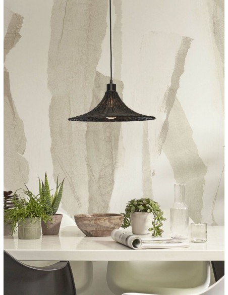 Závěsný bambusový lustr Borabora S - pr.40cm, černý | GOOD&MOJO-2
