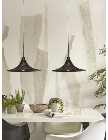 Závěsný bambusový lustr Borabora S - pr.40cm, černý | GOOD&MOJO-4