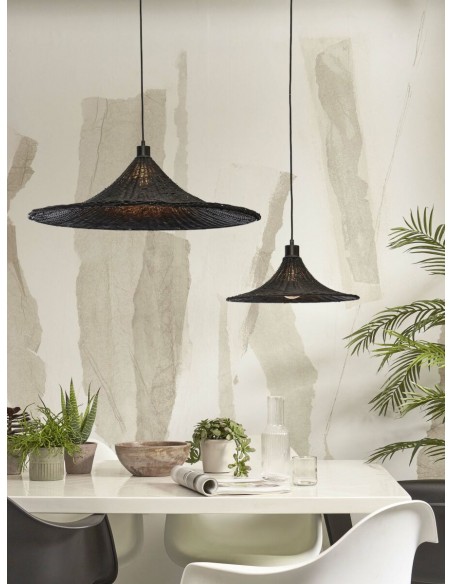 Závěsný bambusový lustr Borabora S - pr.40cm, černý | GOOD&MOJO-5