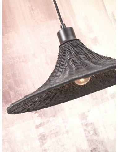 Závěsný bambusový lustr Borabora S - pr.40cm, černý | GOOD&MOJO-7