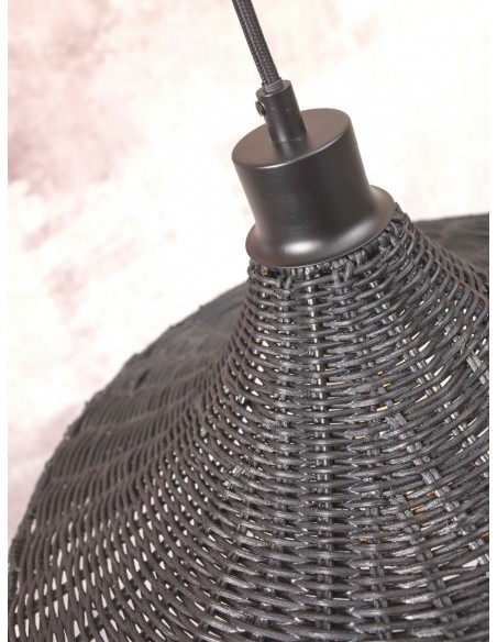 Závěsný bambusový lustr Borabora S - pr.40cm, černý | GOOD&MOJO-8