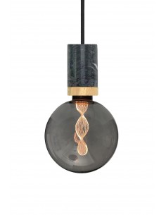 Pendant light made of black marble and wood, cable Raven | NUD COLLECTION - 1