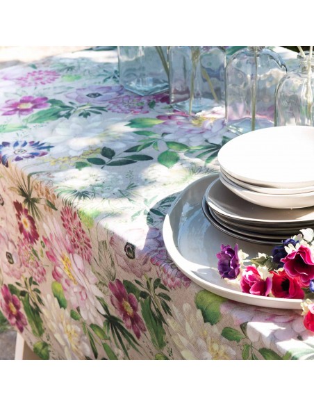 Tablecloth with print La vie en Rose, 140x170 | TESSITURA TOSCANA TELERIE - 3