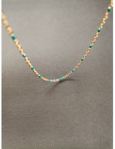 Gold chain with turquoise details | PIOU PIOU - 1