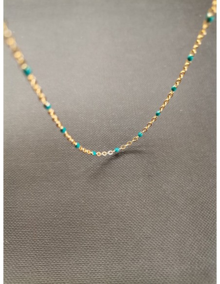Řetízek zlatý s tyrkysovými detaily | PIOU PIOU-1